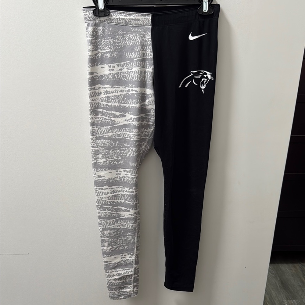 Carolina Panthers Nike Black and Gray Leggings with Split Design